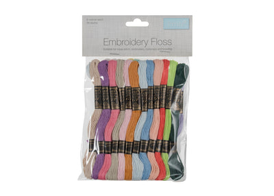 Embroidery Floss Thread: Stranded Cotton - Pastel 36 x 8m Skeins