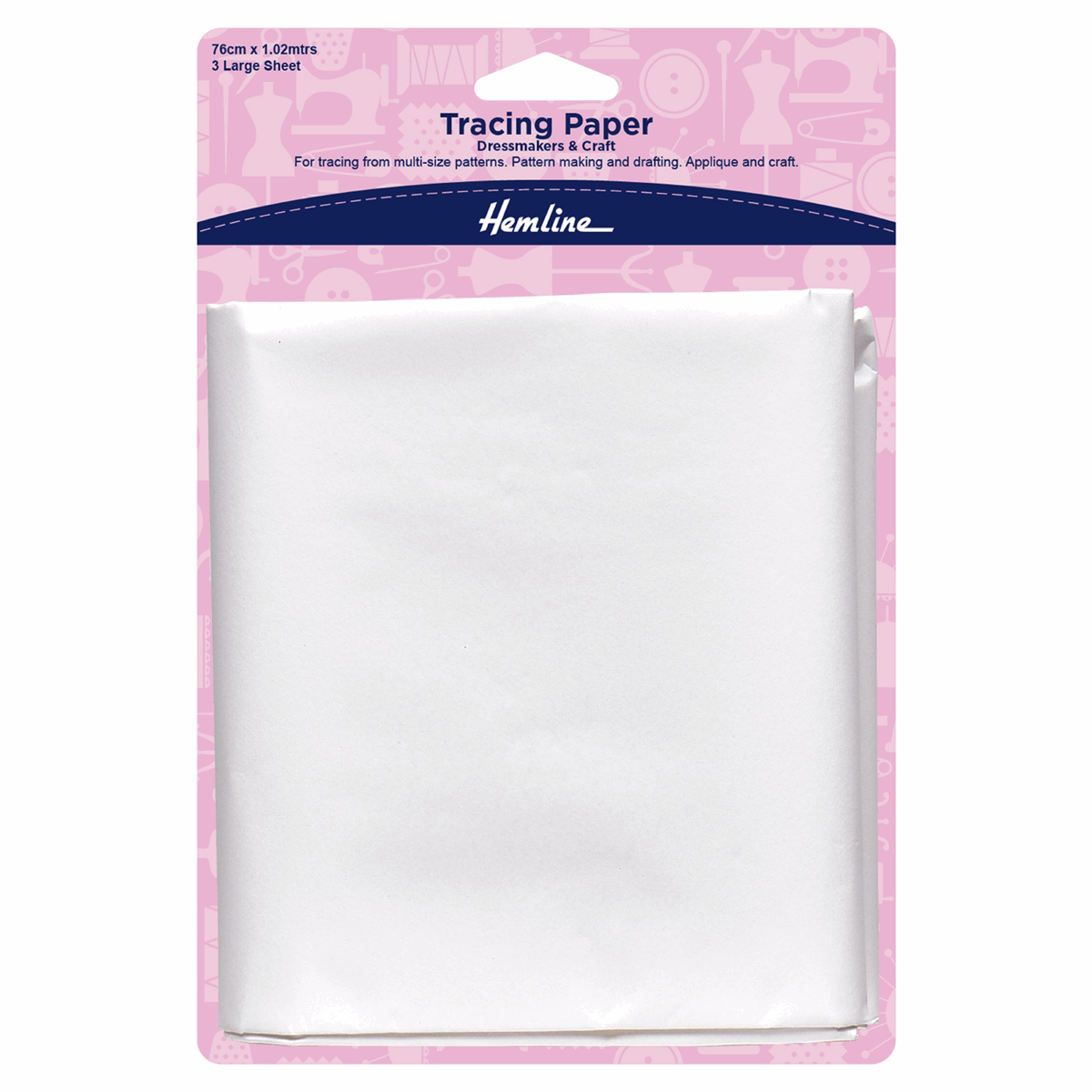 Dressmaking Tracing Paper - 3 Large Sheet 76cm x 1.02mtrs - Cheap Fabrics