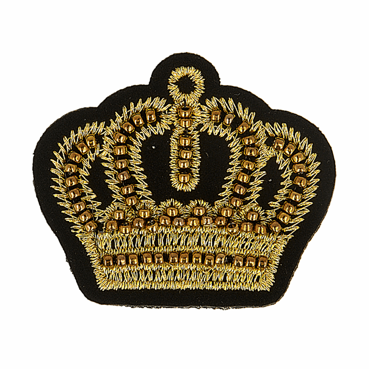 Small Beaded Crown Motif - Iron -On & Sew-On Patch
