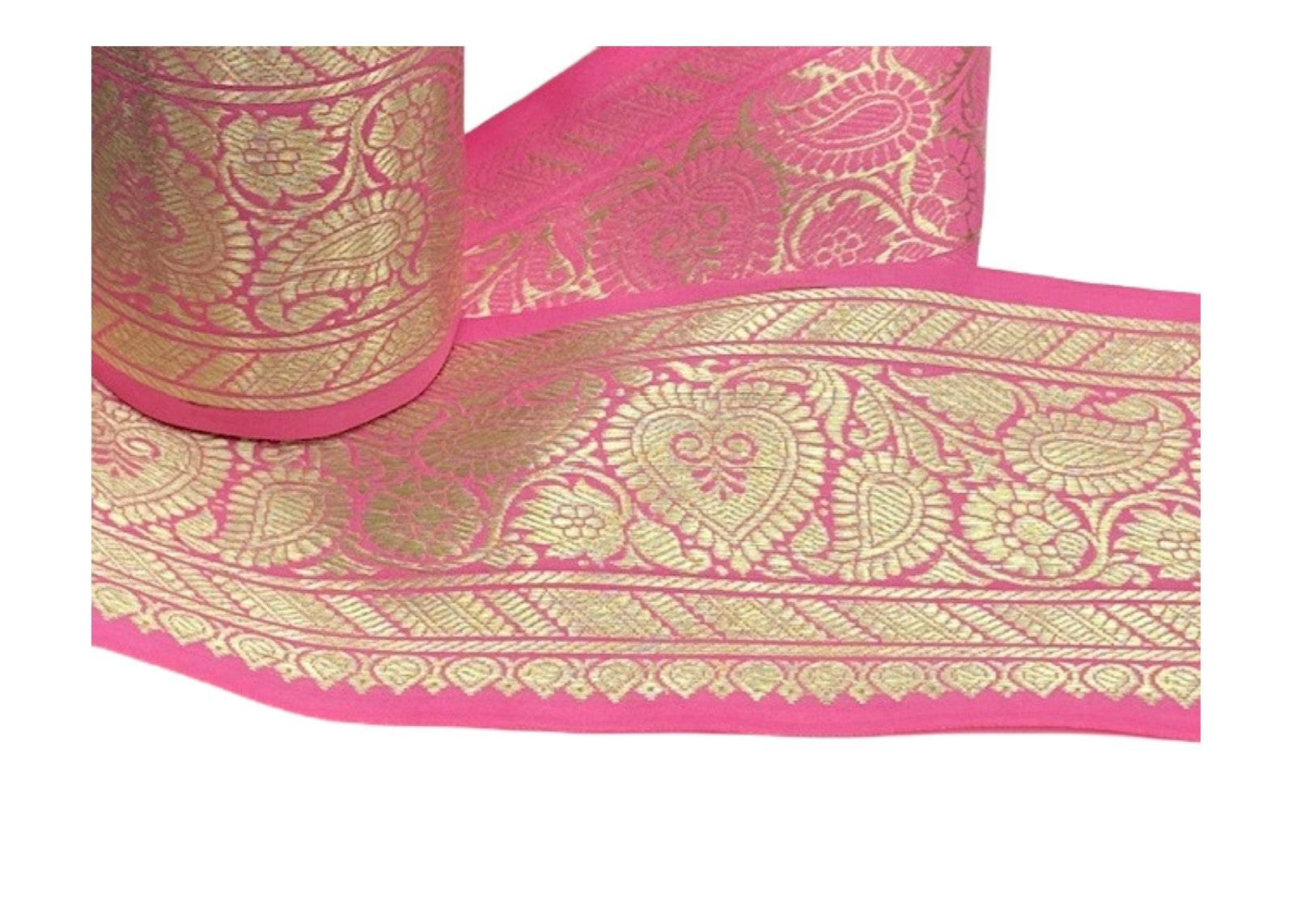 Metallic Heart Jacquard Ribbon - Wide Width - Cheap Fabrics