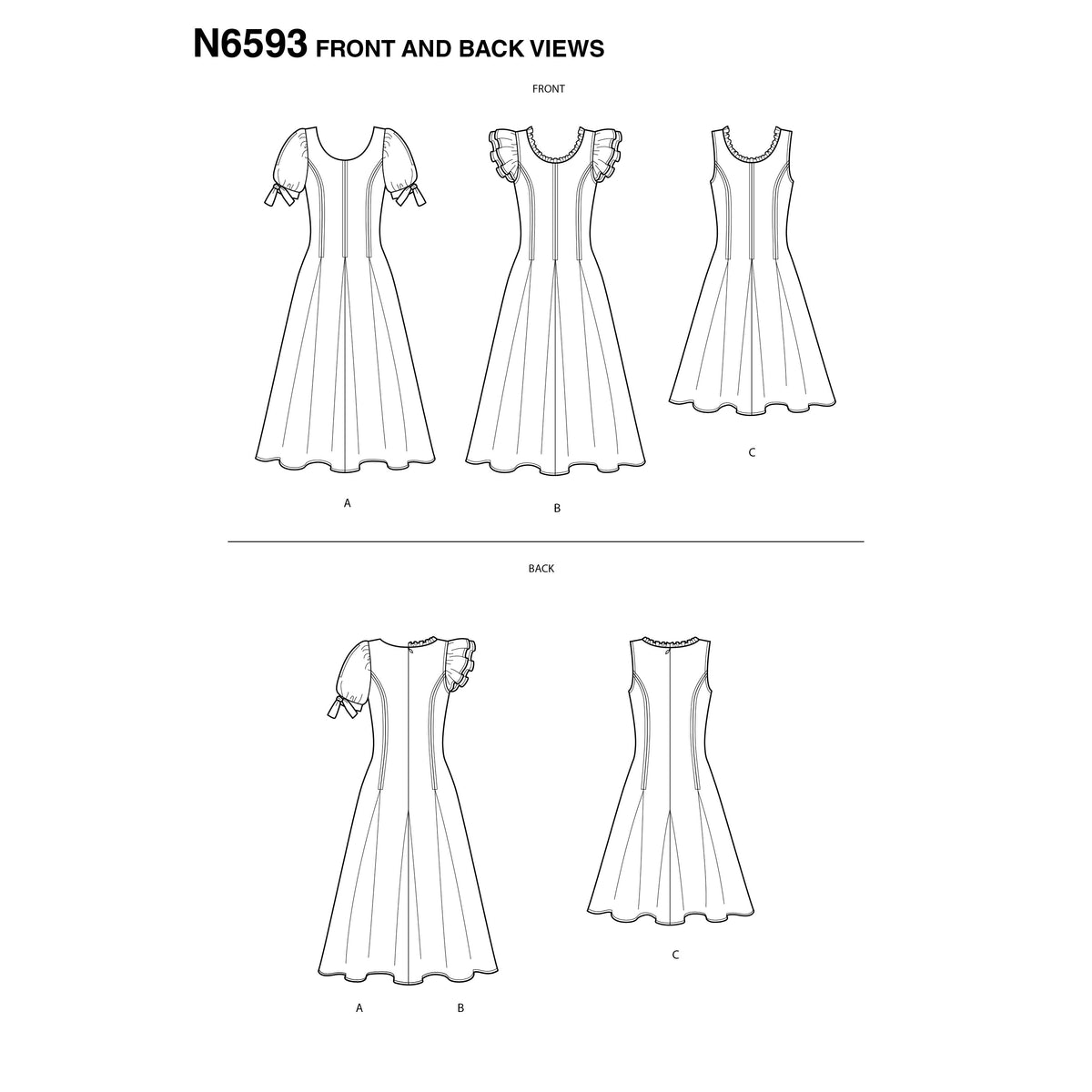 6593 New Look Sewing Pattern N6593 Misses' Dress