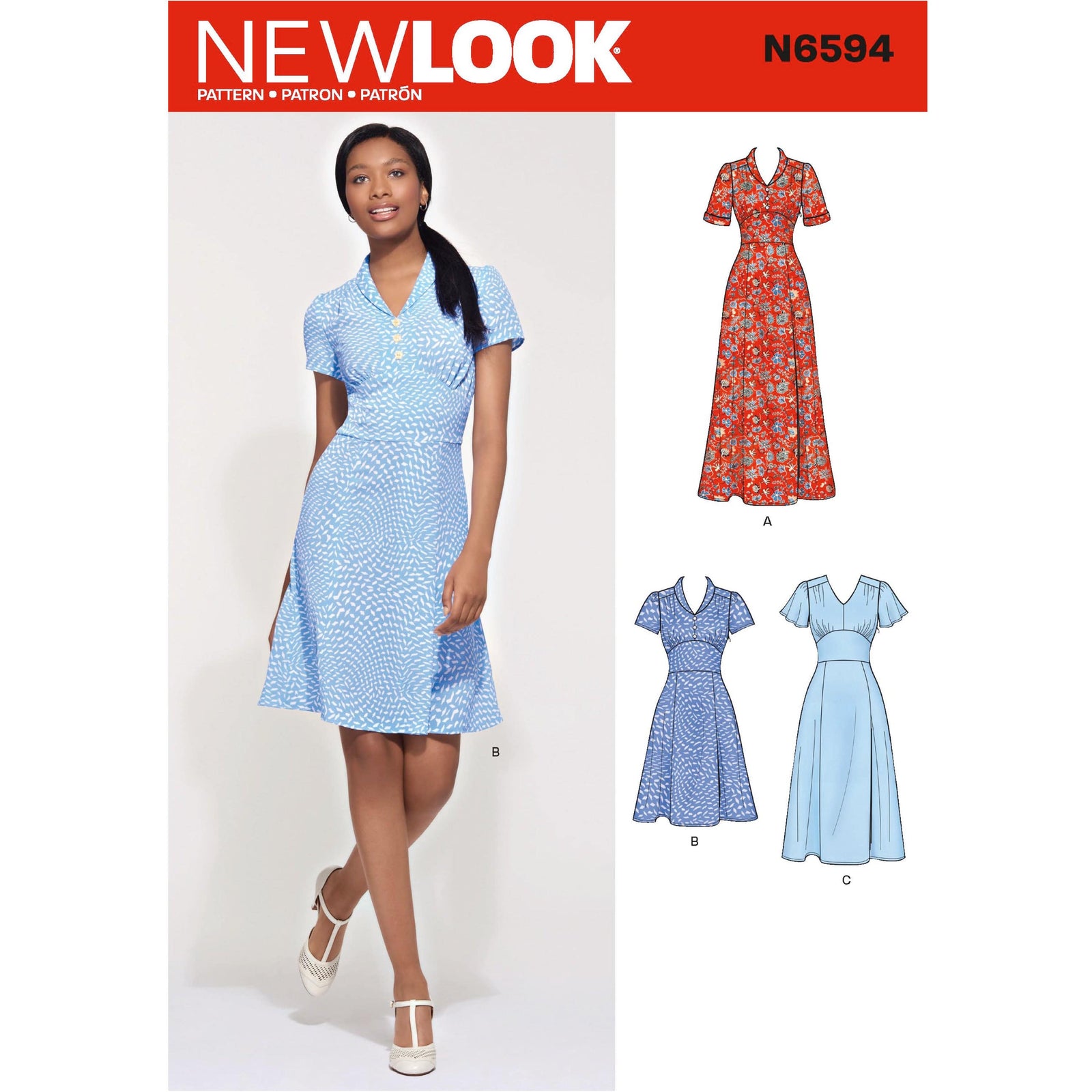 6594 New Look Sewing Pattern N6594 Misses' Dress In Three Lengths