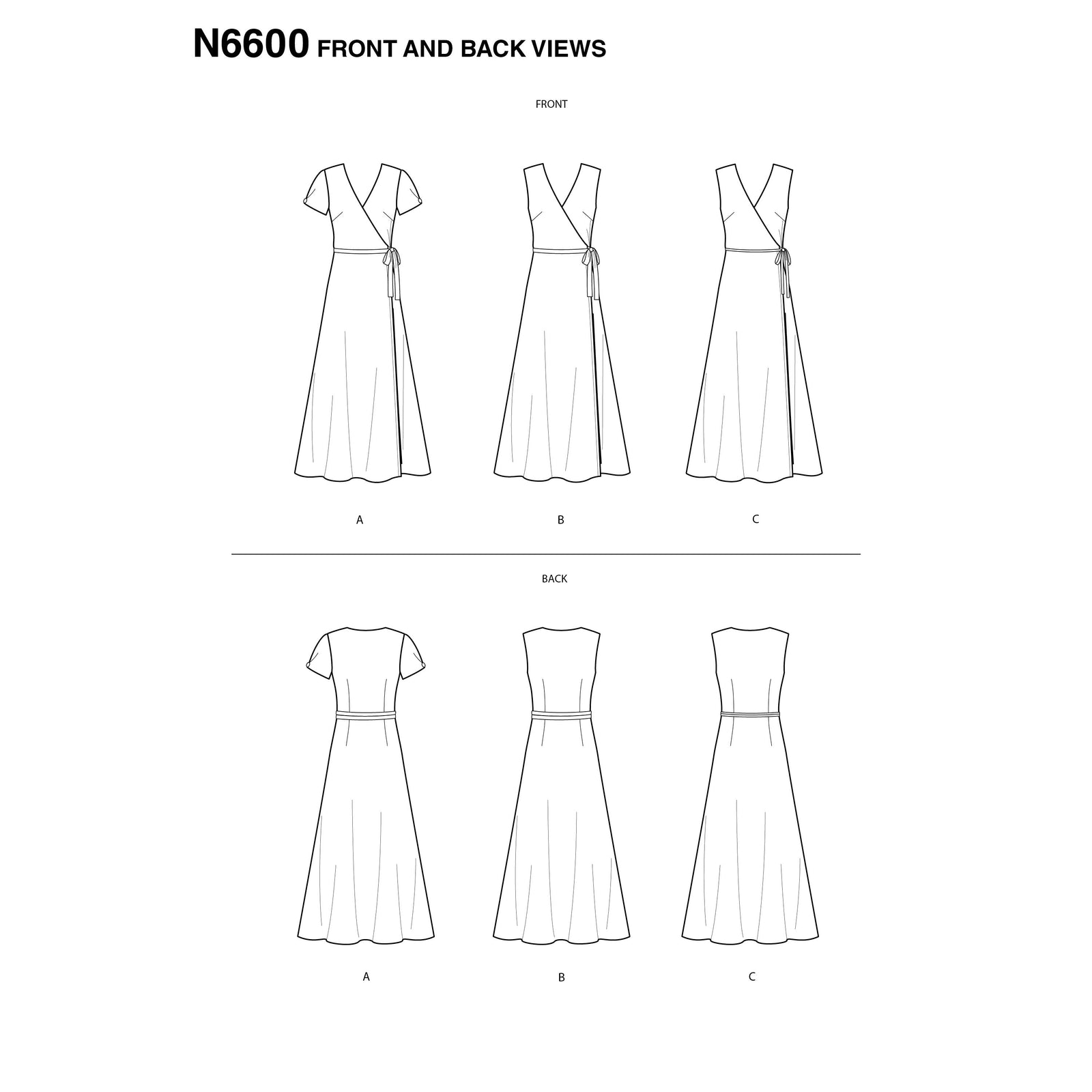 6600 New Look Sewing Pattern N6600 Misses' Wrap Dress