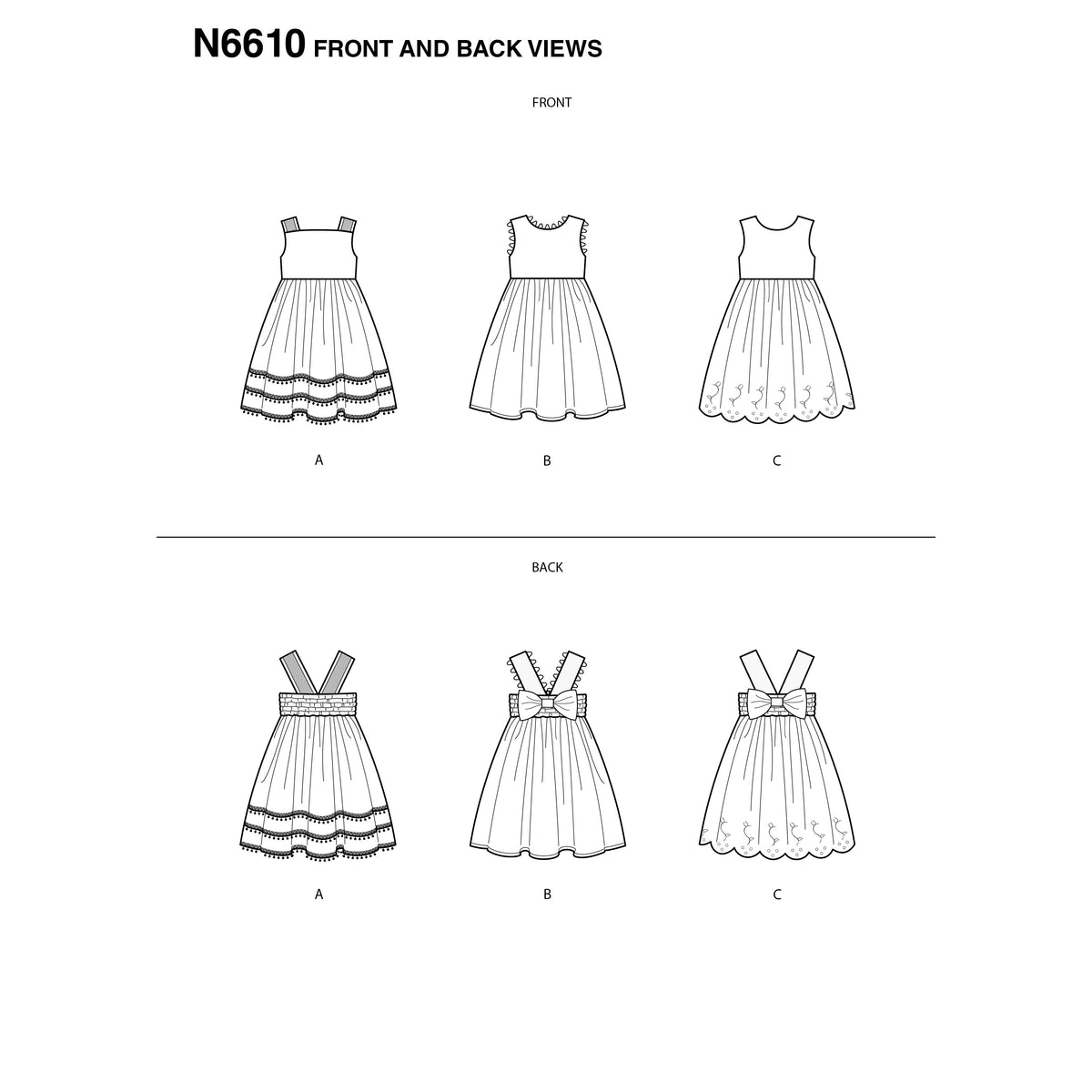 6610 New Look Sewing Pattern N6610 Toddlers' Dress
