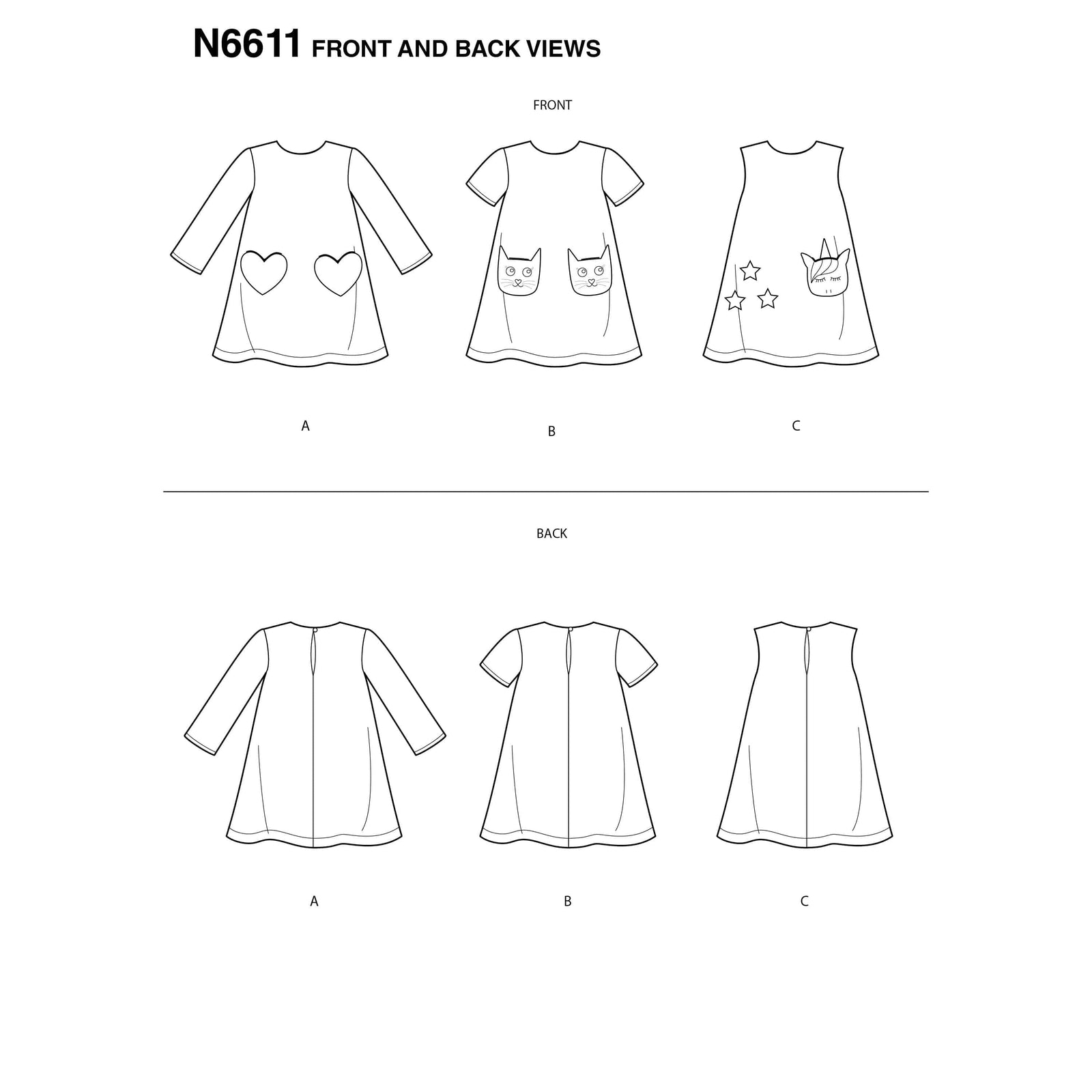 6611 New Look Sewing Pattern N6611 Children's Novelty Dress