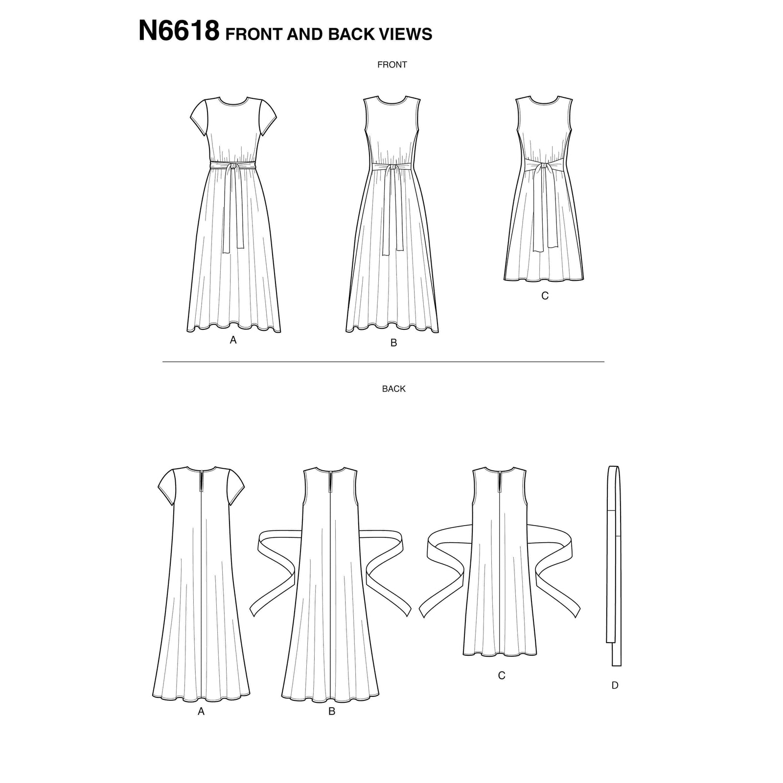 6618 New Look Sewing Pattern N6618 Misses' Dresses In Two Lengths
