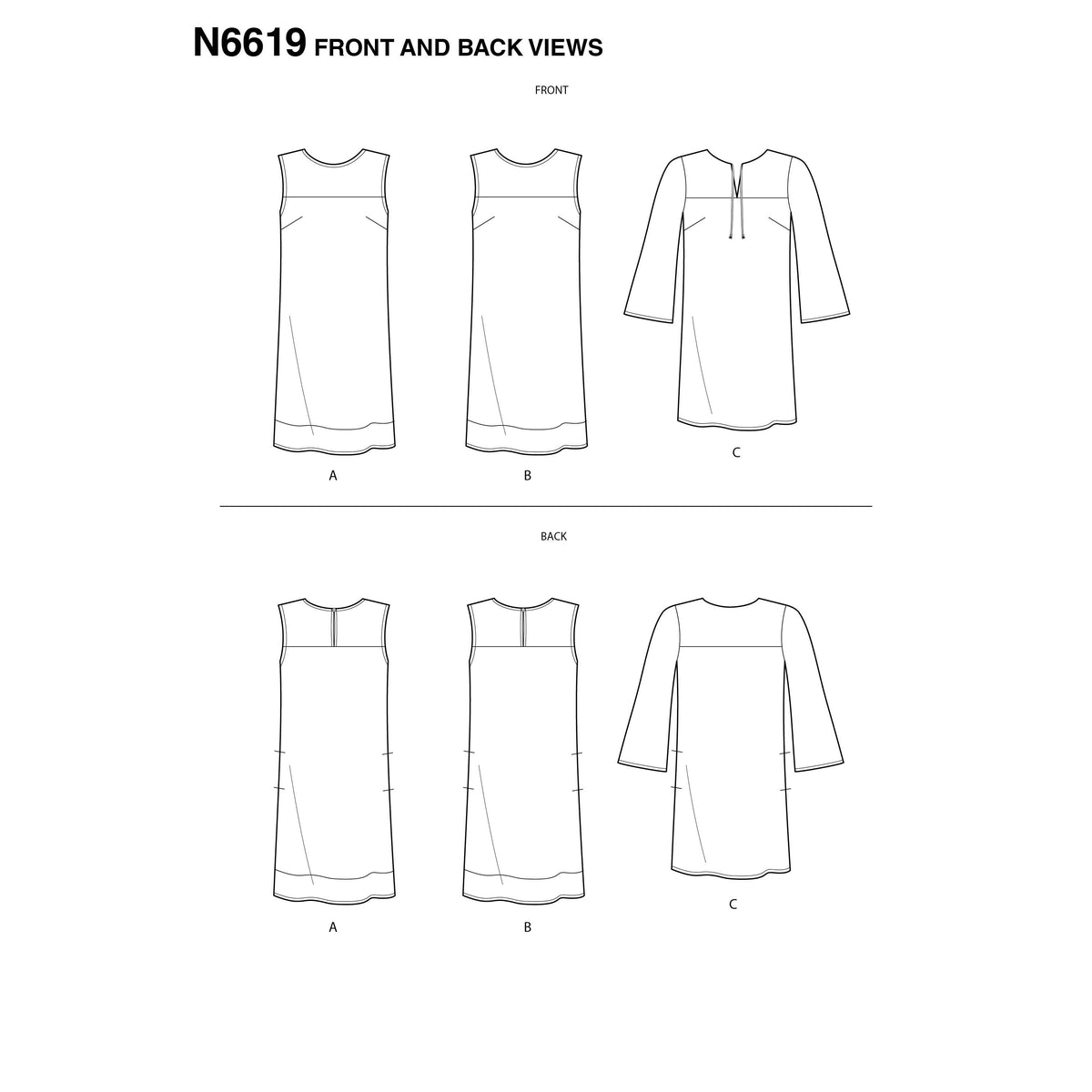 6619 New Look Sewing Pattern N6619 Misses' Dresses