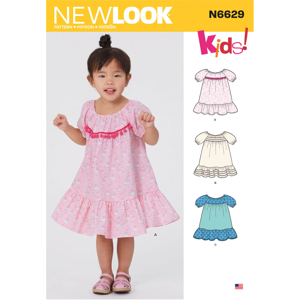 6629 New Look Sewing Pattern N6629 Toddler's Dresses