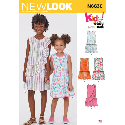 6630 New Look Sewing Pattern N6630 Children's And Girls' Dresses
