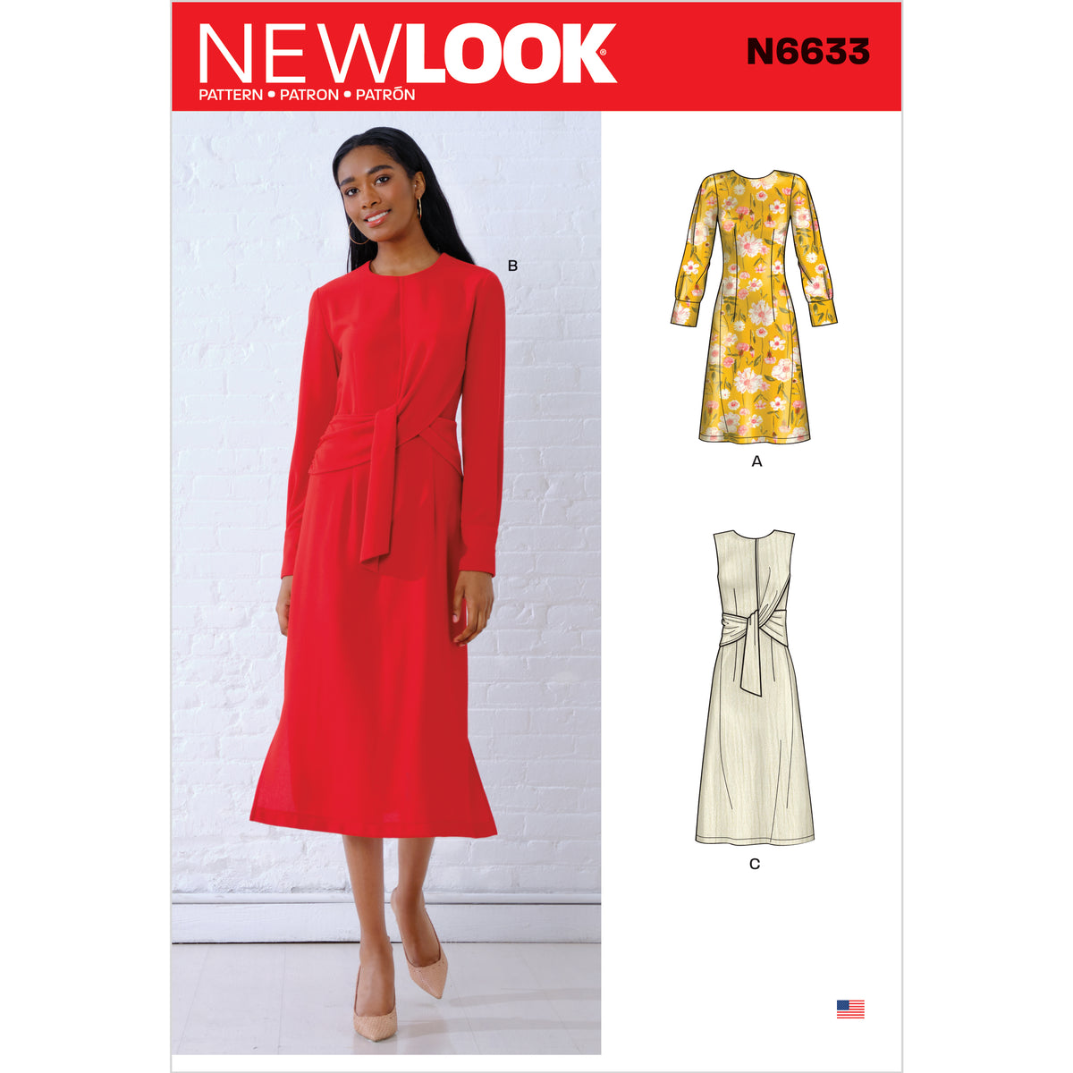 6633 New Look Sewing Pattern N6633 Misses' Dresses with Optional Drape