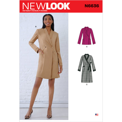 6636 New Look Sewing Pattern N6636 Misses' Dresses and Blazer