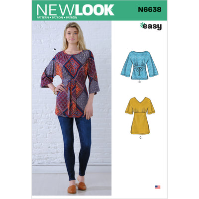 6638 New Look Sewing Pattern N6638 Misses' Knit Tops