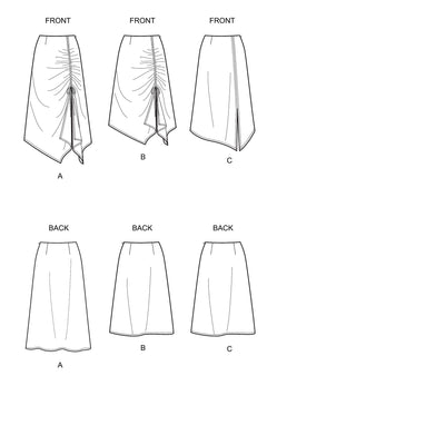 6640 New Look Sewing Pattern N6640 Misses' Asymmetrical Skirts