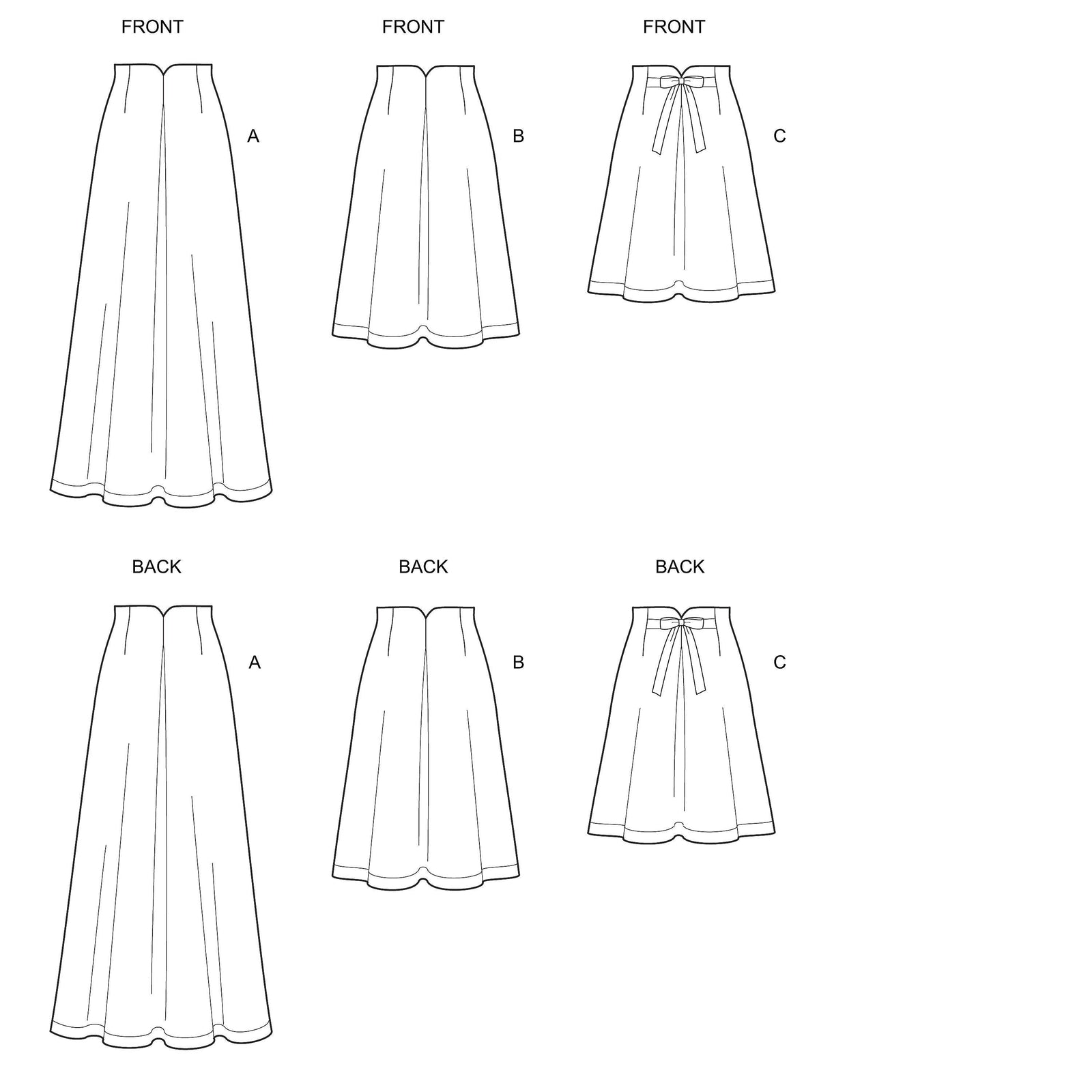 6642 New Look Sewing Pattern N6642 Misses' Raised Waist Skirts