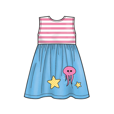 6647 New Look Sewing Pattern N6647 Toddlers' Dresses with Appliques