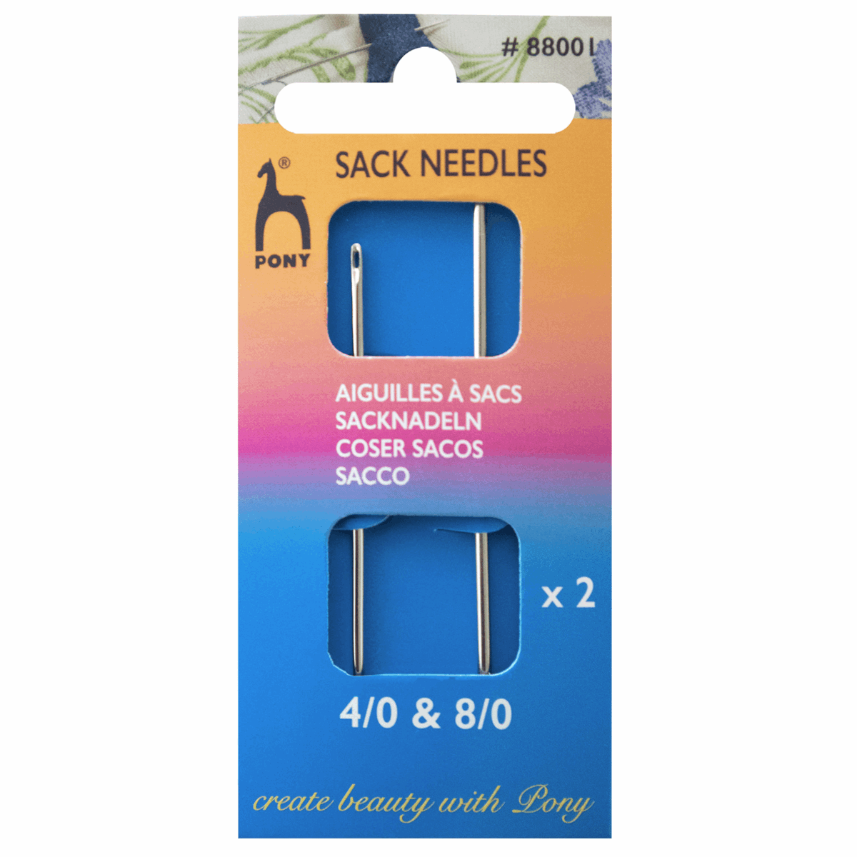Hand Sewing Needles: Sack: Size 4/0 and 8/0