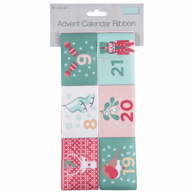 Christmas Advent Calendar Label Ribbon 87cm x 5cm