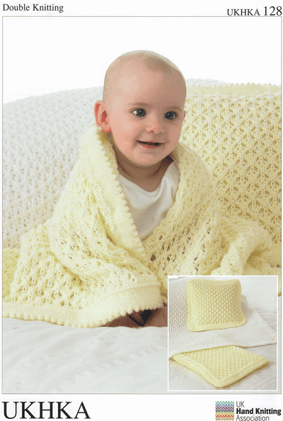 Double Knitting Pattern:  Baby Blankets and Cushion