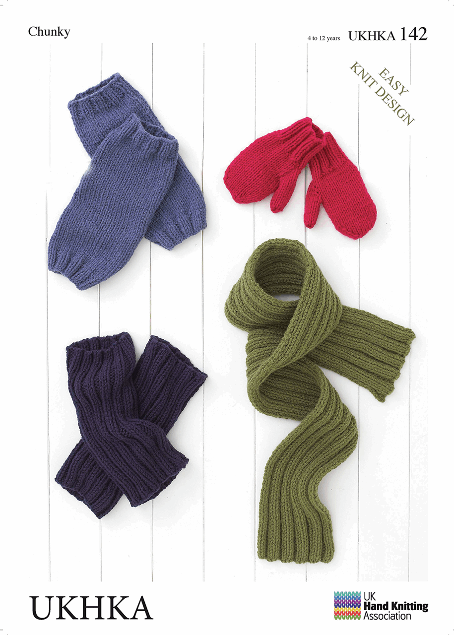 Knitting Pattern: Children's Mittens, Leg Warmers and Scarf