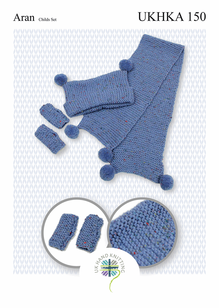 Knitting Pattern: Child's Set Scarf, Hat & Mittens