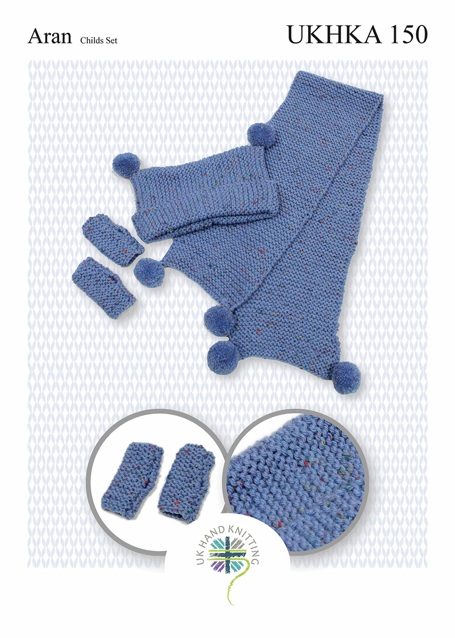 Knitting Pattern: Child's Set Scarf, Hat & Mittens - Cheap Fabrics