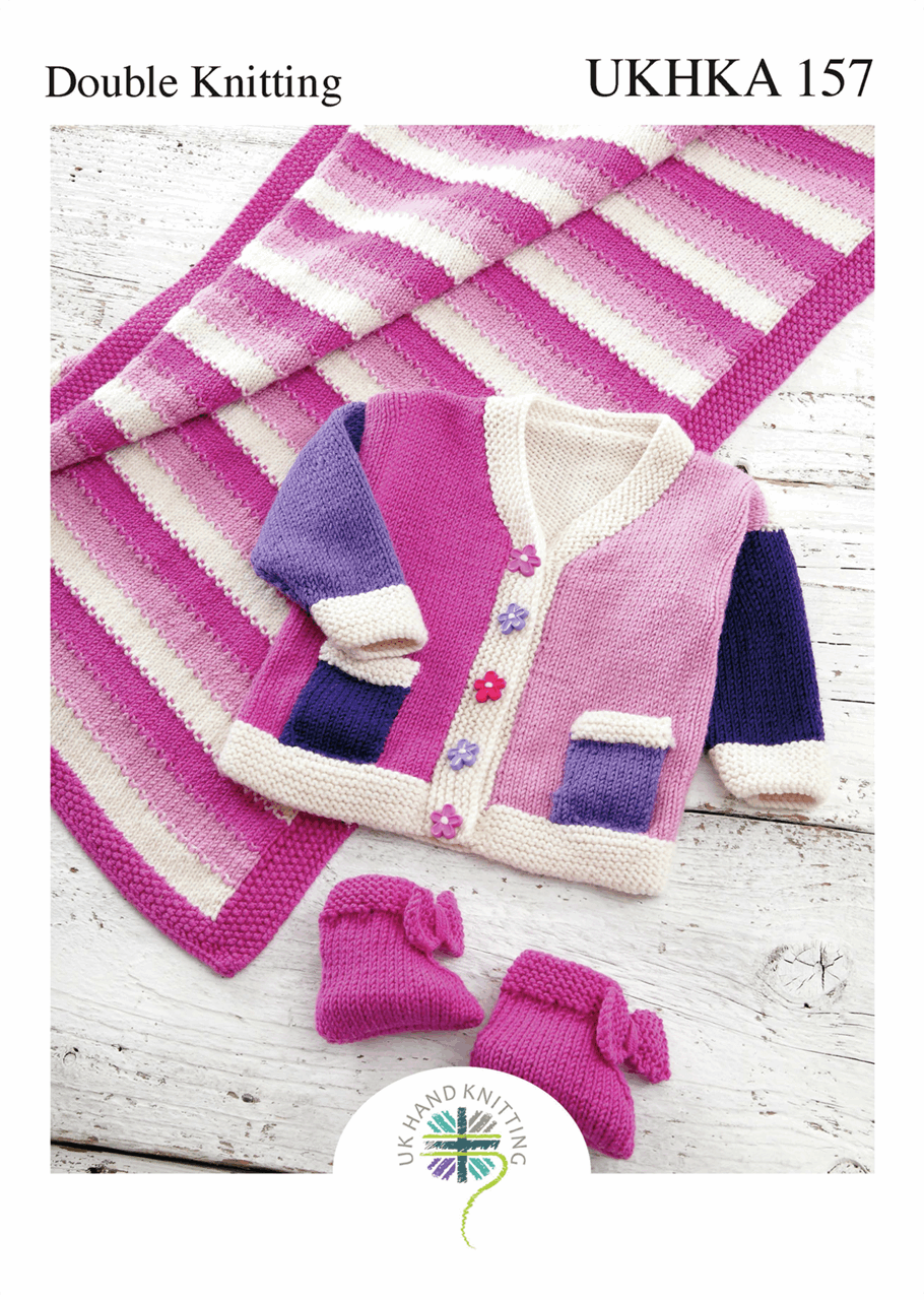 Double Knitting Pattern:  Baby Jacket, Pram Rug & Booties - Cheap Fabrics