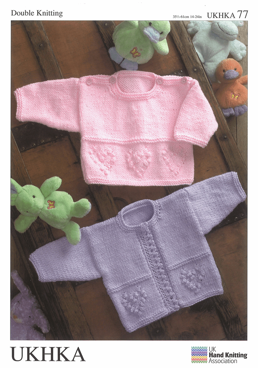 Double Knitting Pattern:  Baby Sweater & Cardigan - Cheap Fabrics