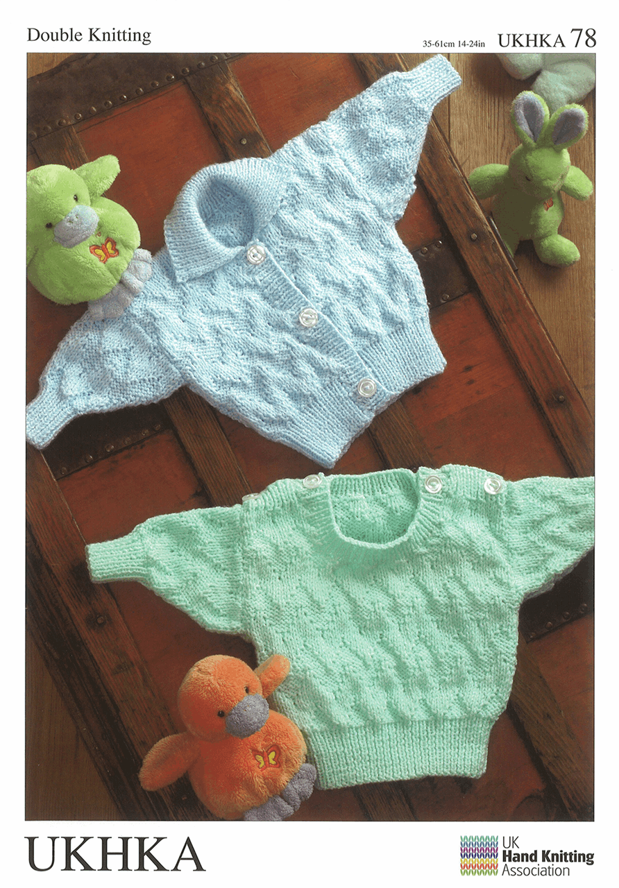 Double Knitting Pattern:  Baby Sweater & Cardigan - Cheap Fabrics