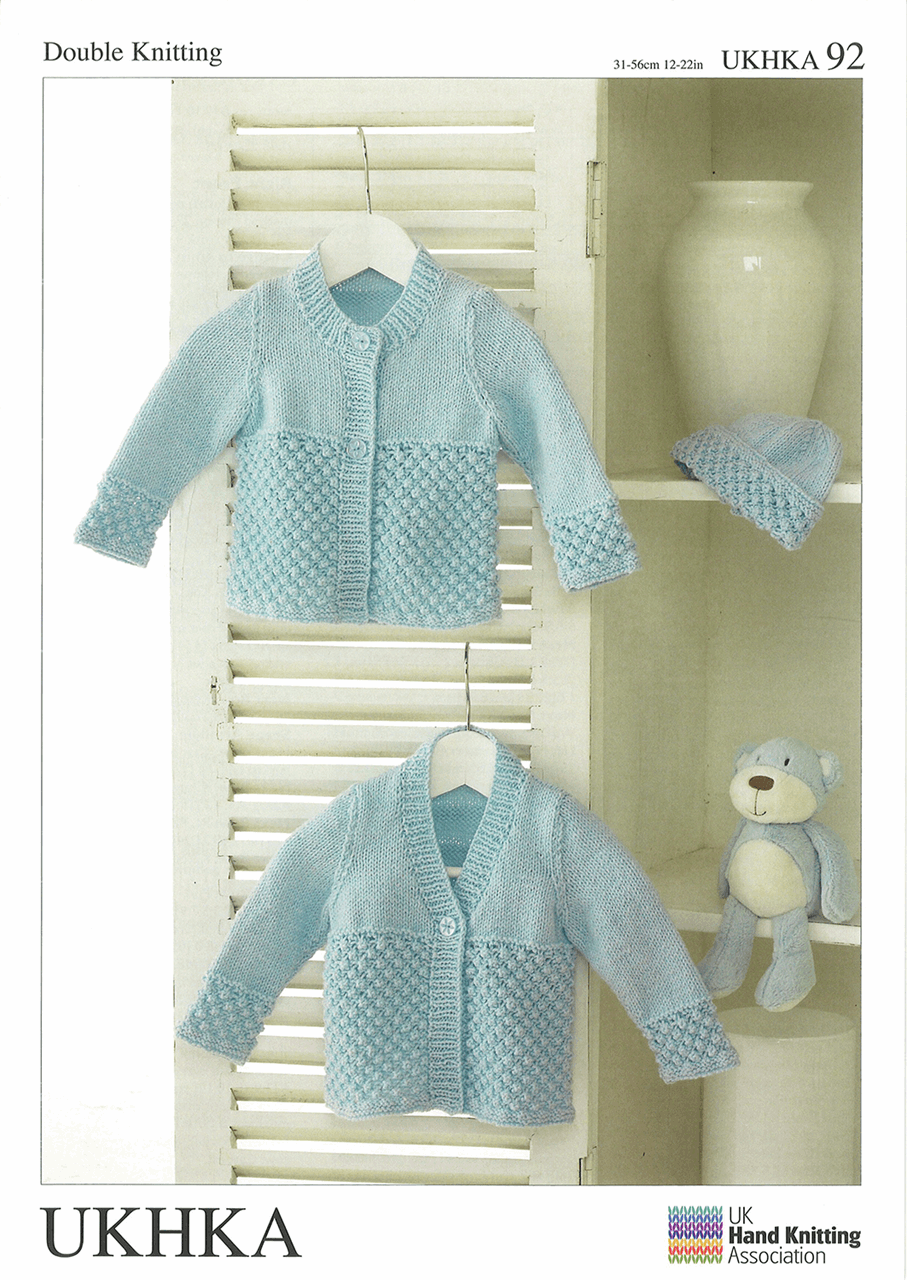 Double Knitting Pattern:  Baby Cardigan & Hat - Cheap Fabrics