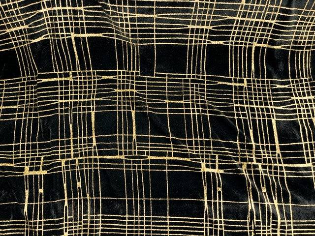 Abstract Cage - Glitter Velvet - Cheap Fabrics