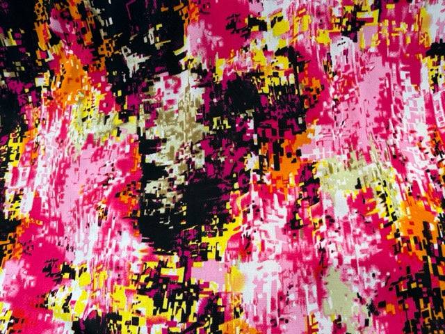 Black Abstract Printed Jersey - Cheap Fabrics