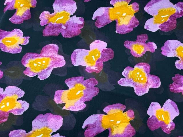 African Floral - Printed Chiffon Fabric - Cheap Fabrics