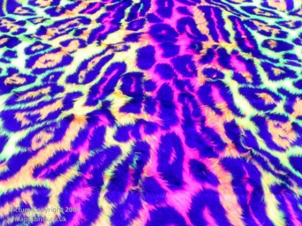 Fluorescent Jaguar - Novelty Faux Print Fur