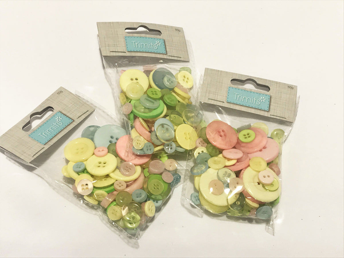 Craft Buttons - Assorted Size & Colours