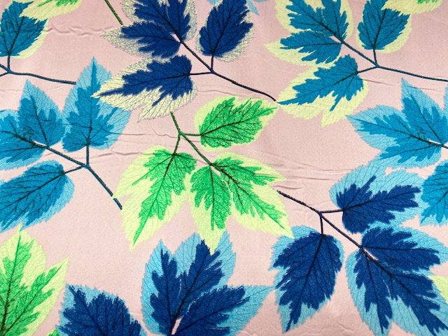 Autumn Leaves - Clearance Printed Crepe - Cheap Fabrics