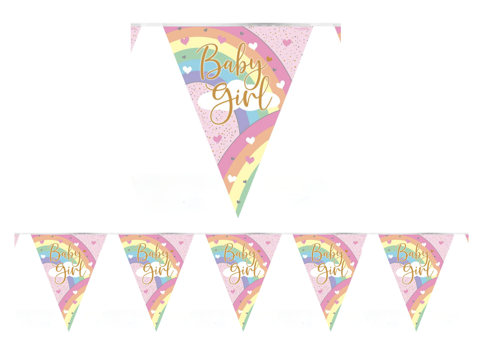 Bunting - BABY Rainbow Holographic (3.9mtr)