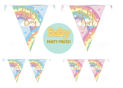 Party Bunting - BABY Rainbow Holographic (3.9mtr)