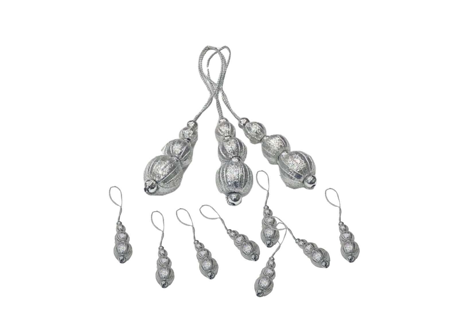 Decorative Tassel Bauble - Silver Candy - Cheap Fabrics