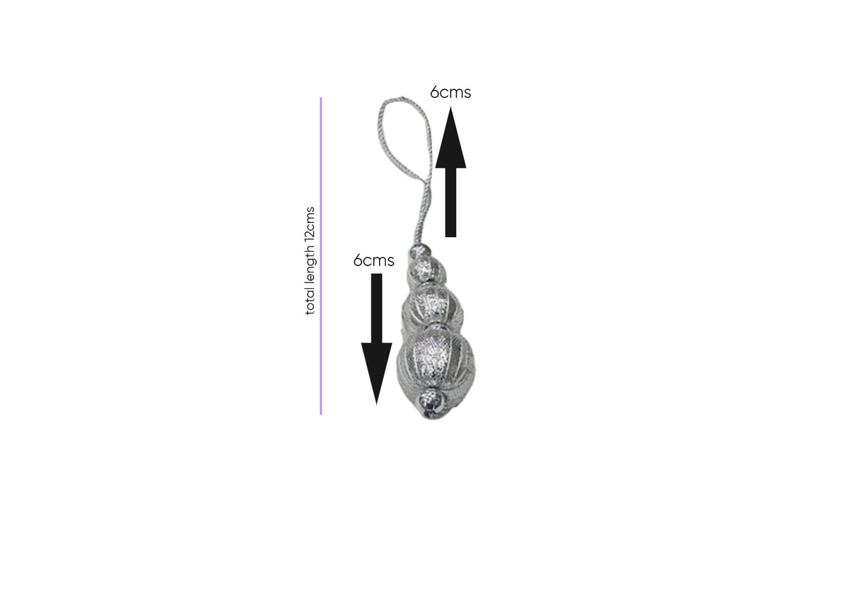 Decorative Tassel Bauble - Silver Candy