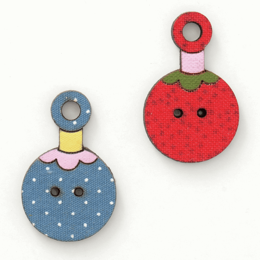 Carded Buttons: Baubles - (Pack of 2)