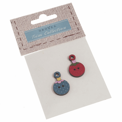 Carded Buttons: Baubles - (Pack of 2)