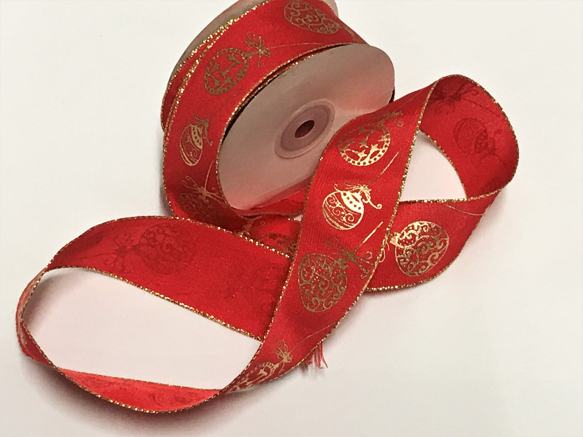 Wired Edge Baubles Ribbon