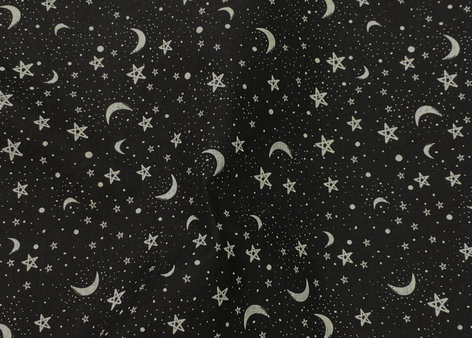 Bedtime Moon & Stars - Poly/Cotton Print