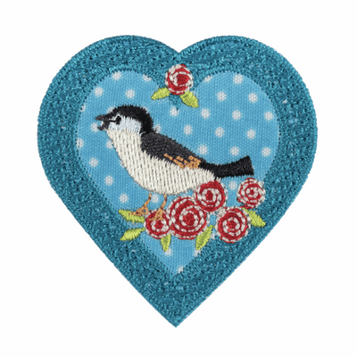 Bird In Heart - Iron -On & Sew-On