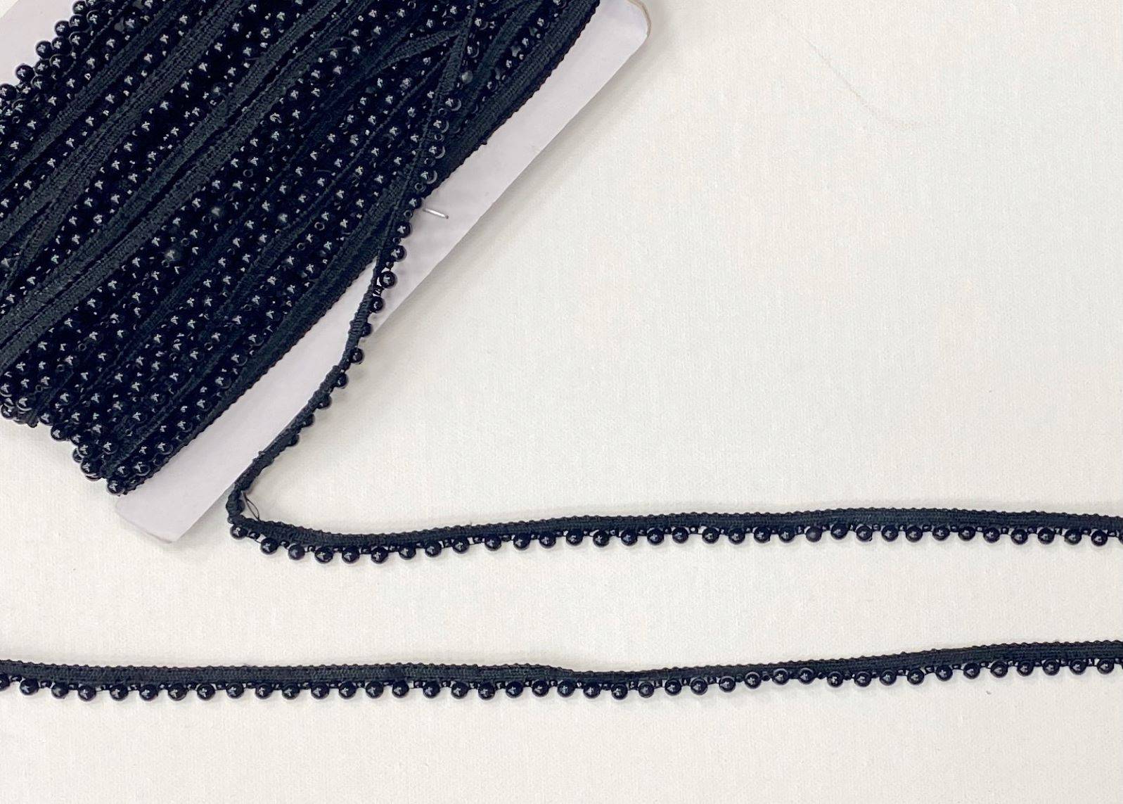 Black Bobble Bead Trim - 10mm - Cheap Fabrics