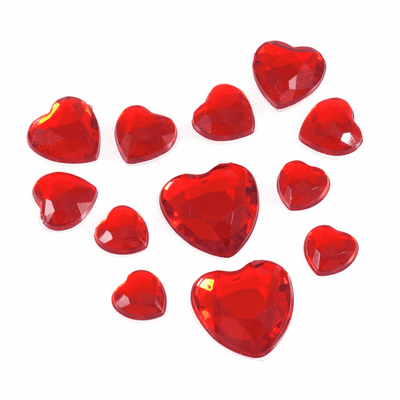 Peel And Stick Bling Bling Gems - Hearts (12 Pcs)