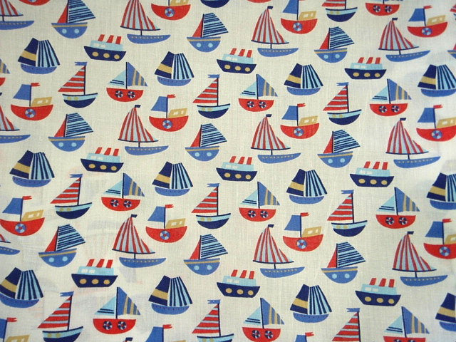 Little Sailing Boats - Novelty Poly/Cotton Print