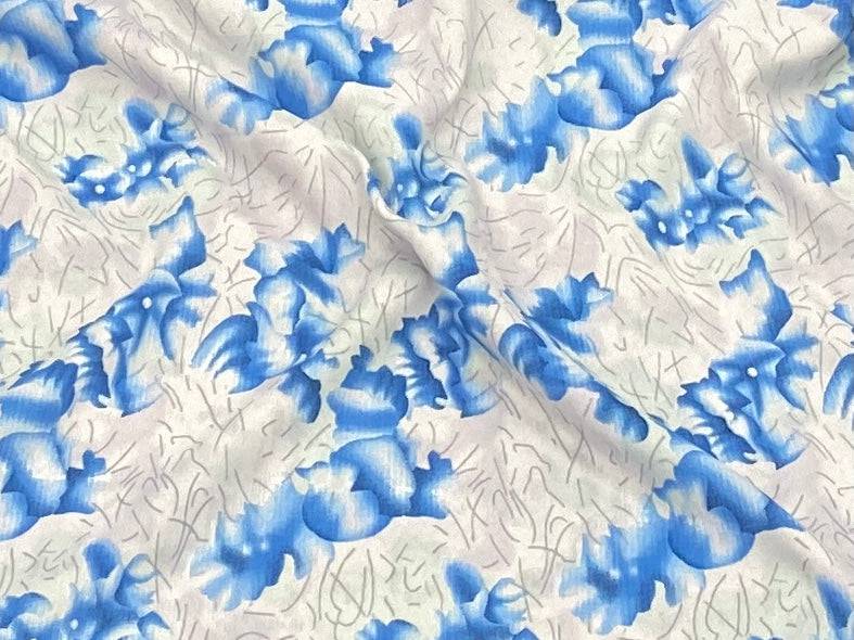 Botanical Grey Hue - Clearance Printed Crepe - Cheap Fabrics