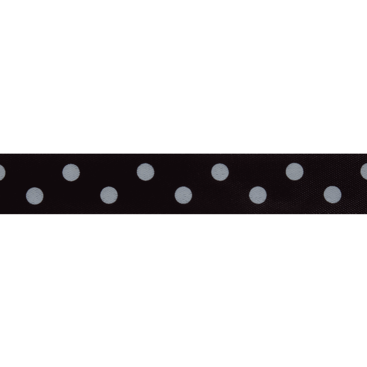 Black Polka Dots Satin Ribbon Reel - 5m x 15mm - Cheap Fabrics