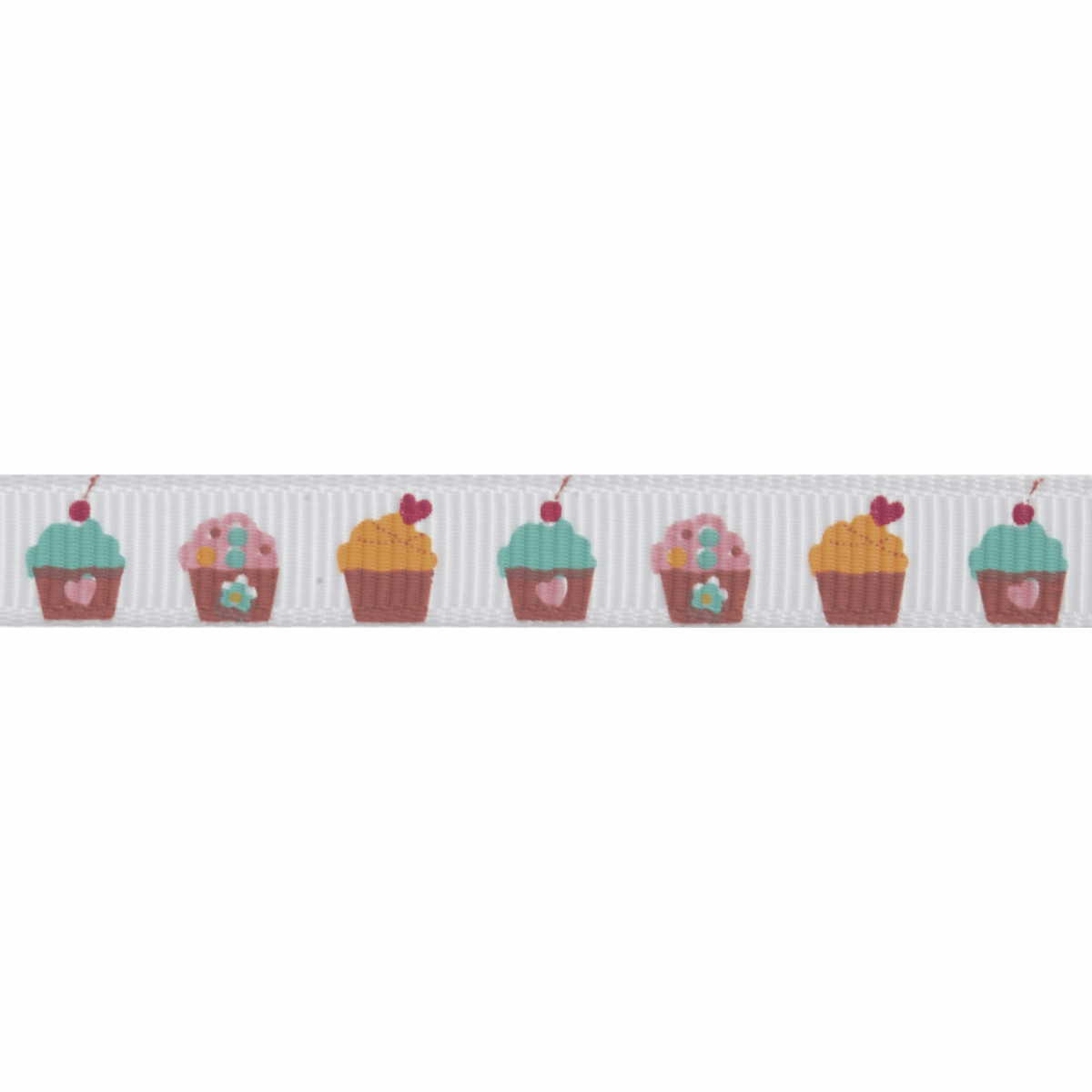 Cupcakes Grosgrain Ribbon Reel - 5m x 10mm - Cheap Fabrics